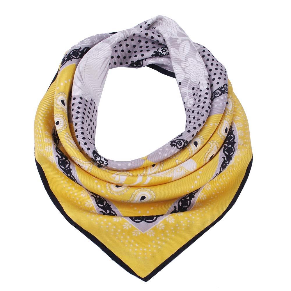 Żółty jedwabny szalik-2 Yellow Silk Head Scarf-2