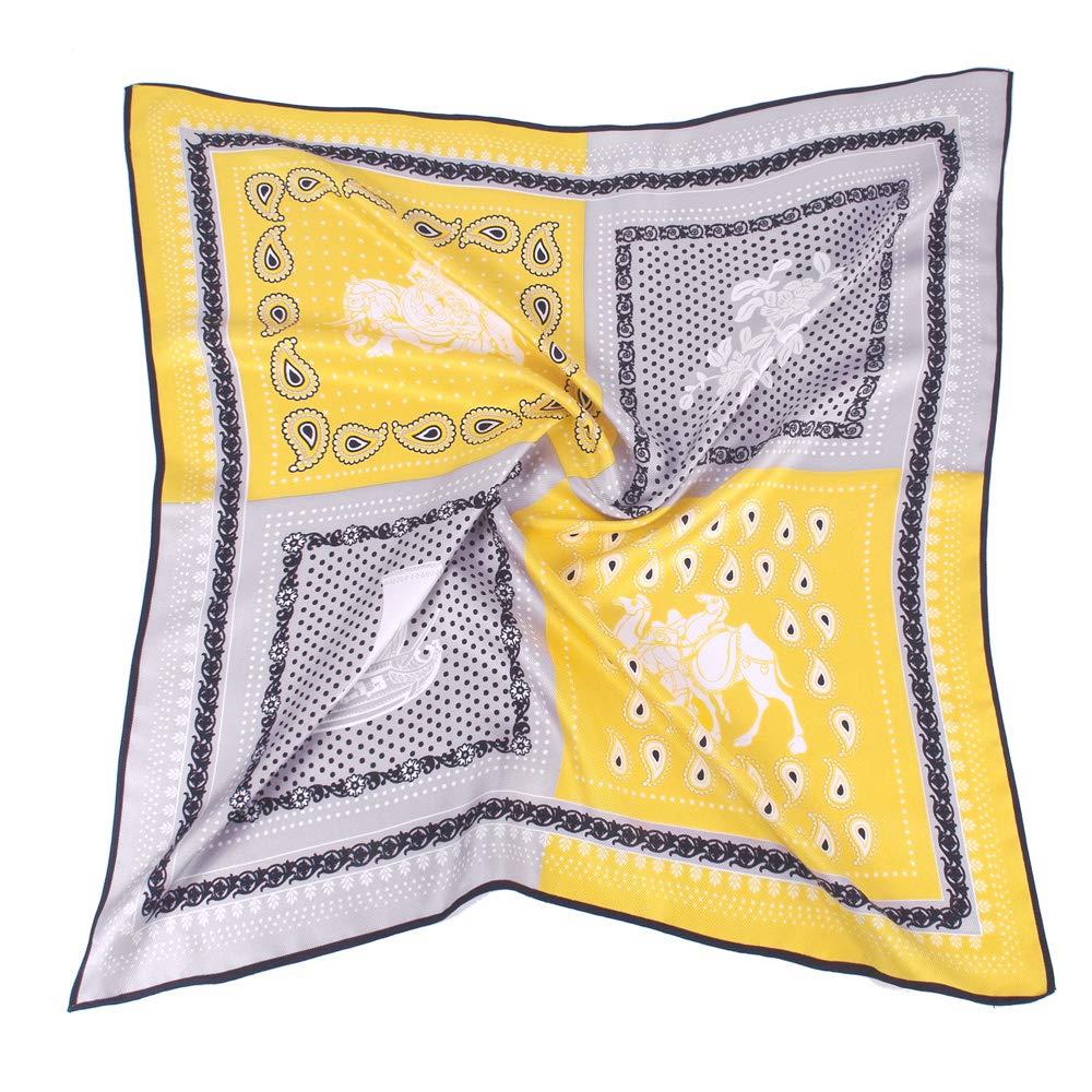Żółty jedwabny szalik-1 Yellow Silk Head Scarf-1